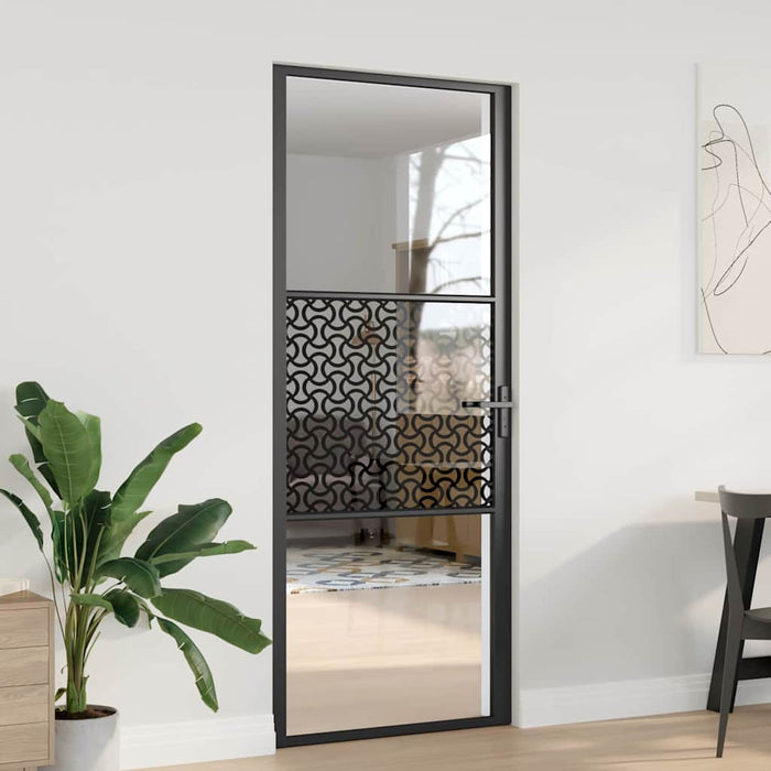 Ușă de interior Negru 83 x 201.5 cm Sticlă securizată, Aluminiu - WALTI WALTI