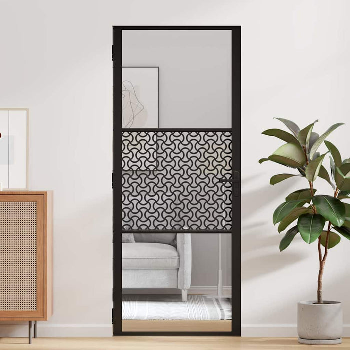 Ușă de interior Negru 83 x 201.5 cm Sticlă securizată, Aluminiu - WALTI WALTI