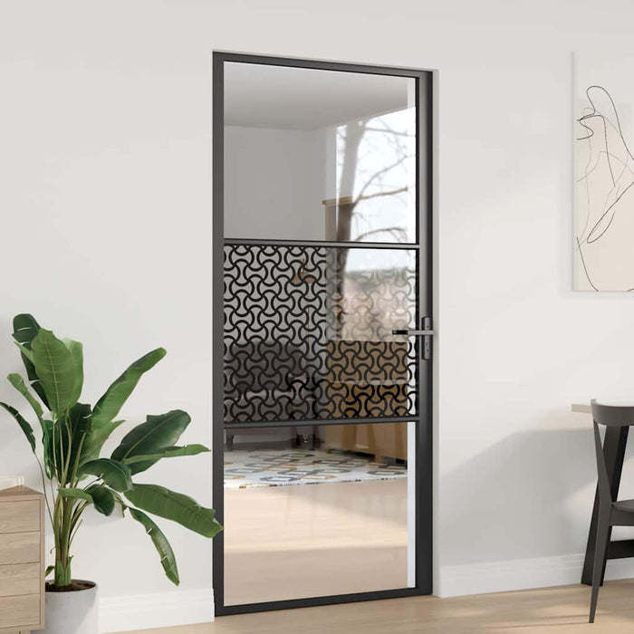 Ușă de interior Negru 93 x 201.5 cm Sticlă securizată, Aluminiu - WALTI WALTI