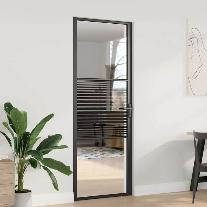 Ușă de interior Negru 76 x 201.5 cm Sticlă securizată, Aluminiu - WALTI WALTI