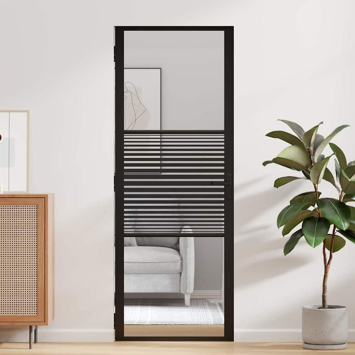 Ușă de interior Negru 76 x 201.5 cm Sticlă securizată, Aluminiu - WALTI WALTI