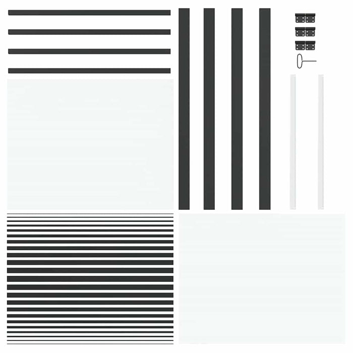 Ușă de interior Negru 93 x 201.5 cm Sticlă securizată, Aluminiu - WALTI WALTI