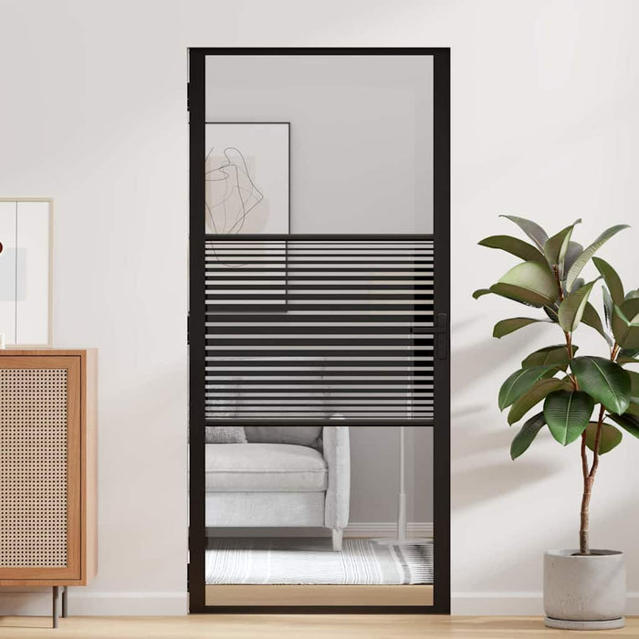 Ușă de interior Negru 93 x 201.5 cm Sticlă securizată, Aluminiu - WALTI WALTI