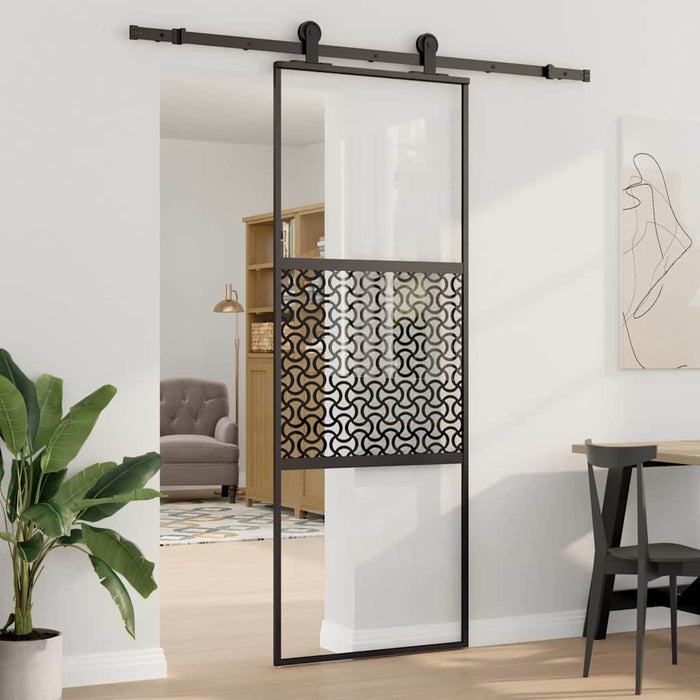 Ușă glisantă Negru 76 x 205 cm Sticlă securizată, Aluminiu - WALTI WALTI
