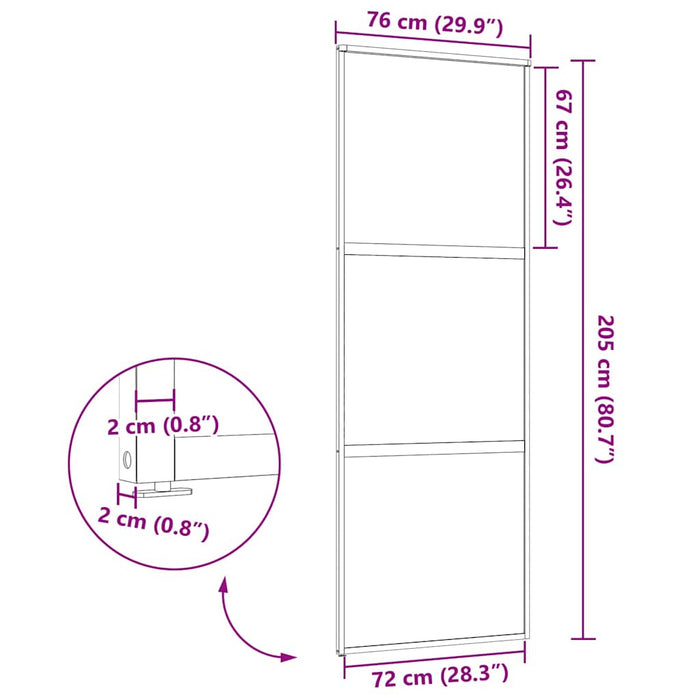 Ușă glisantă Negru 76 x 205 cm Sticlă securizată, Aluminiu - WALTI WALTI