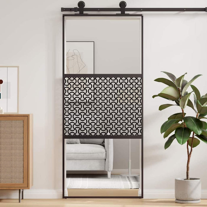 Ușă glisantă Negru 90 x 205 cm Sticlă securizată, Aluminiu - WALTI WALTI