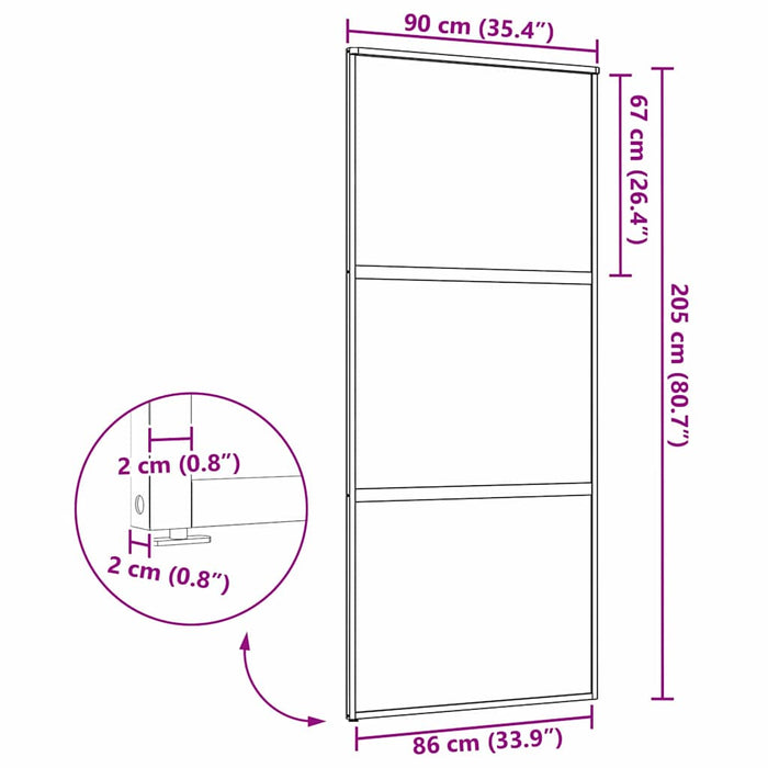 Ușă glisantă Negru 90 x 205 cm Sticlă securizată, Aluminiu - WALTI WALTI