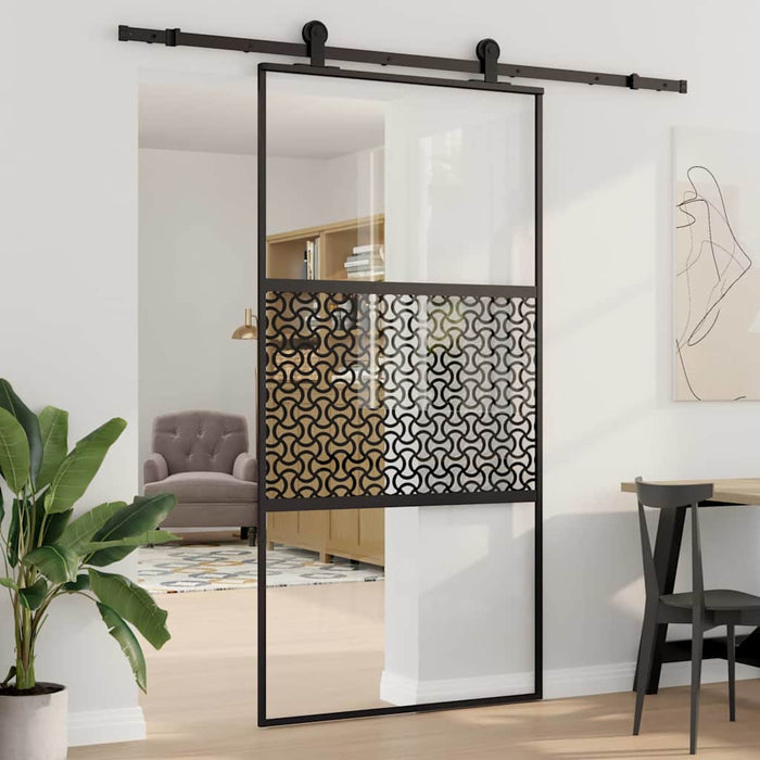 Ușă glisantă Negru 102.5 x 205 cm Sticlă securizată, Aluminiu - WALTI WALTI