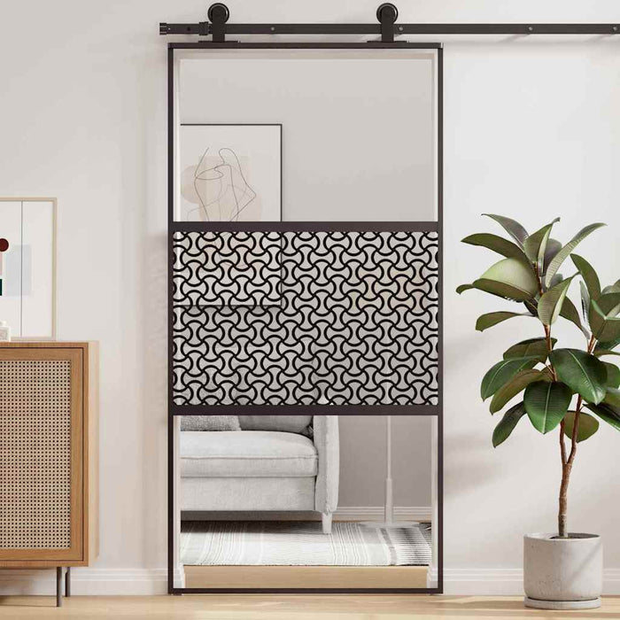 Ușă glisantă Negru 102.5 x 205 cm Sticlă securizată, Aluminiu - WALTI WALTI