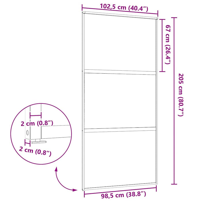 Ușă glisantă Negru 102.5 x 205 cm Sticlă securizată, Aluminiu - WALTI WALTI