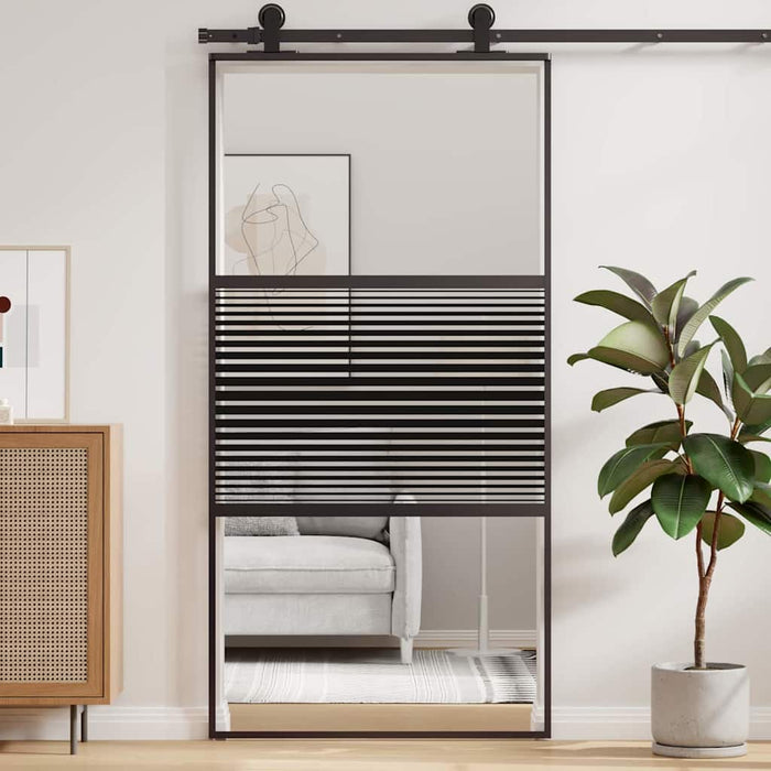 Ușă glisantă Negru 102.5 x 205 cm Sticlă securizată, Aluminiu - WALTI WALTI