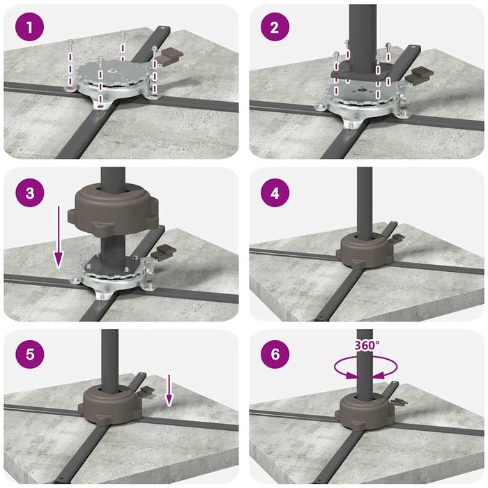 Pedală Rotativă la 360 de Grade Argintiu 21,5 x 14 x 6 cm Oțel - WALTI WALTI