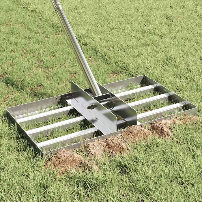 Greblă de grădină Argintiu 45 x 25 x 200 cm Oţel inoxidabil - WALTI WALTI