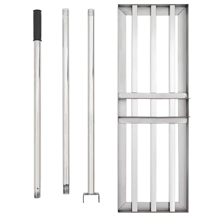 Greblă de grădină Argintiu 75 x 25 x 200 cm Oţel inoxidabil - WALTI WALTI