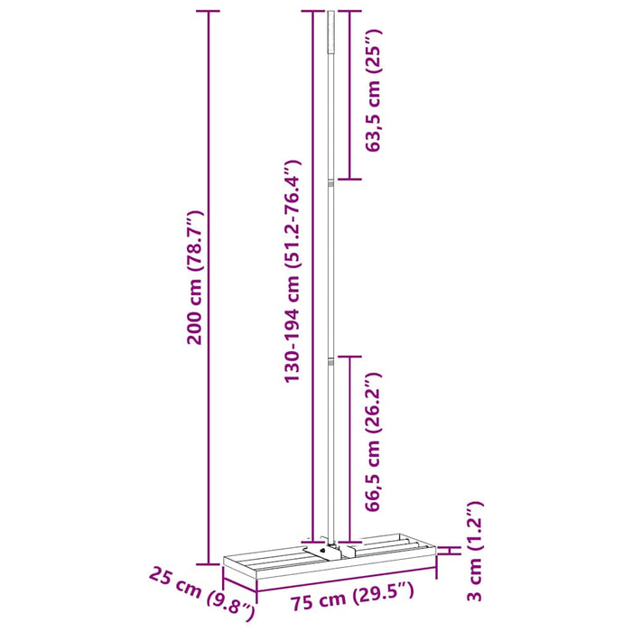 Greblă de grădină Argintiu 75 x 25 x 200 cm Oţel inoxidabil - WALTI WALTI