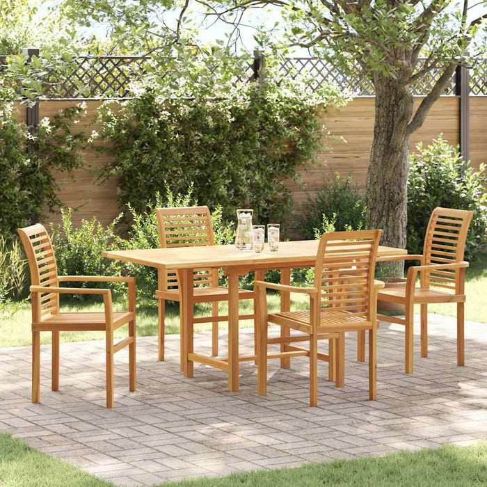 Set de masă pentru grădină 5 pcs Maro Lemn solid de tec WALTI