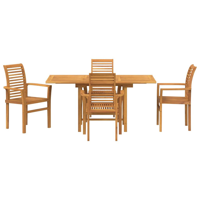 Set de masă pentru grădină 5 pcs Maro Lemn solid de tec WALTI