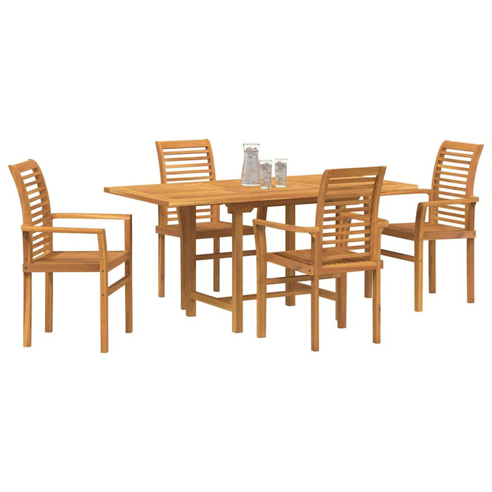 Set de masă pentru grădină 5 pcs Maro Lemn solid de tec WALTI