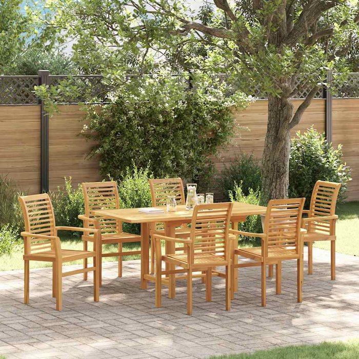 Set de masă pentru grădină 7 pcs Maro Lemn solid de tec WALTI