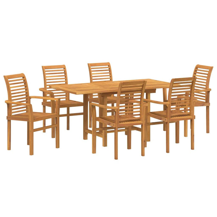 Set de masă pentru grădină 7 pcs Maro Lemn solid de tec WALTI