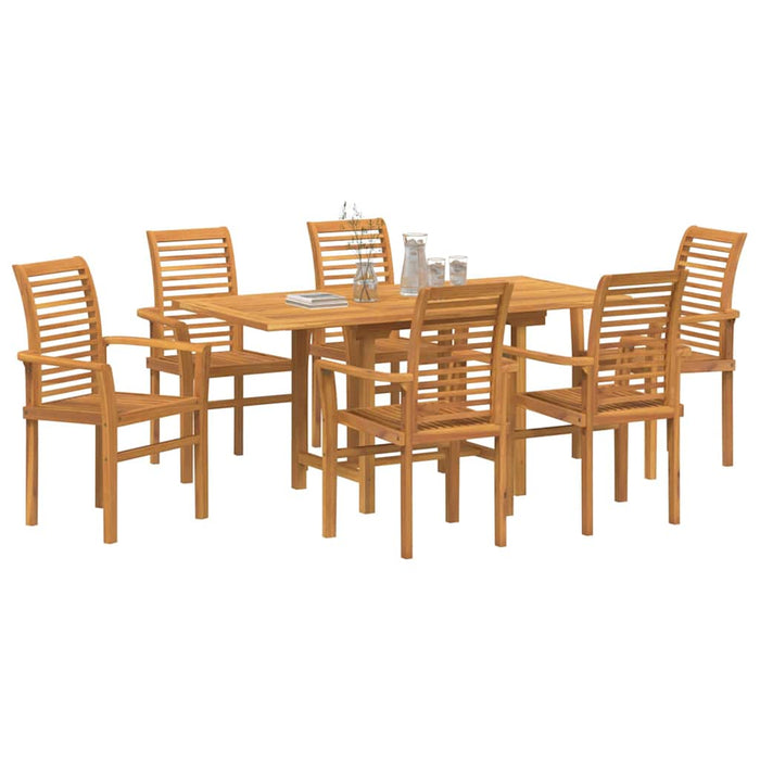 Set de masă pentru grădină 7 pcs Maro Lemn solid de tec WALTI