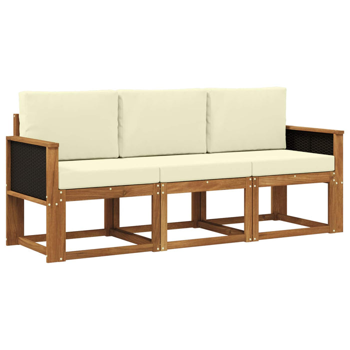 Set de canapele de exterior cu pernă 3 pcs Natural și Crem - WALTI WALTI