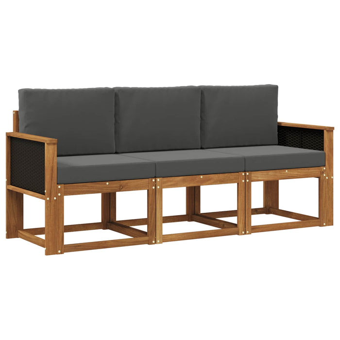 Set de canapele de exterior cu pernă 3 pcs Natural și Antracit WALTI