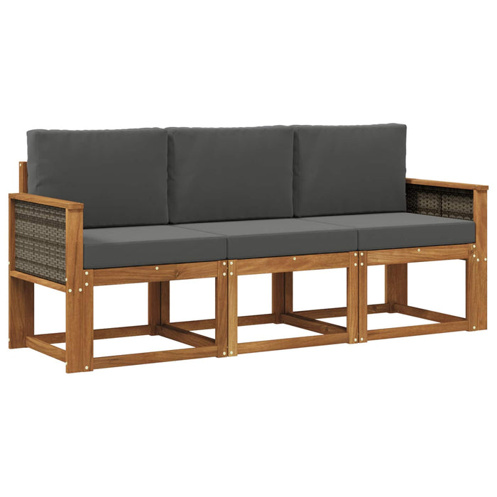 Set de canapele de exterior cu pernă 3 pcs Natural și Antracit WALTI