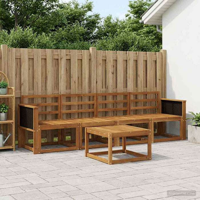Set de canapele de exterior 4 pcs natural Lemn Solid de Acacia WALTI