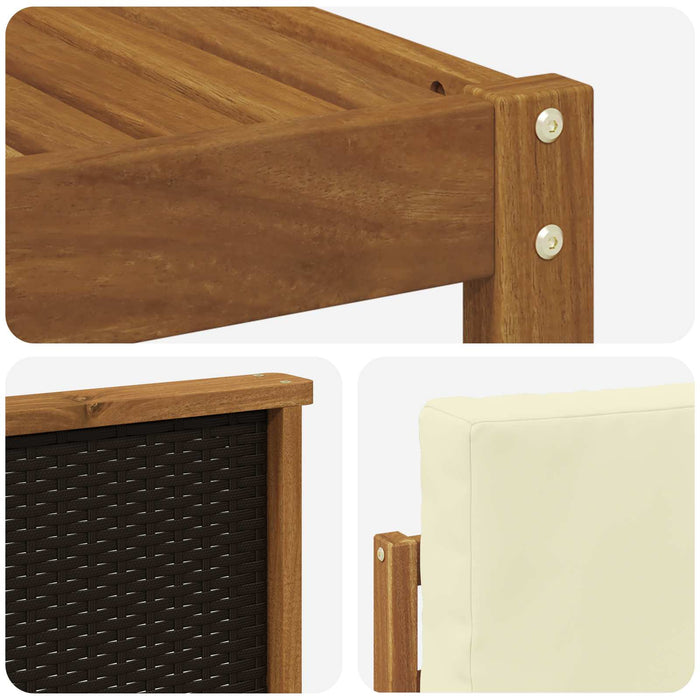 Set de canapele de exterior cu pernă 4 pcs Natural și Crem WALTI