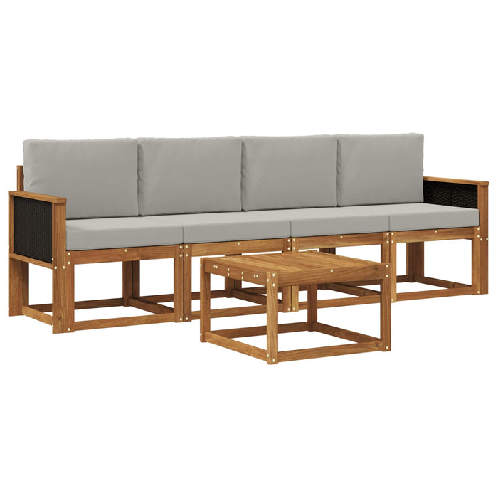 Set de canapele de exterior 4 pcs Natural și gri deschis WALTI