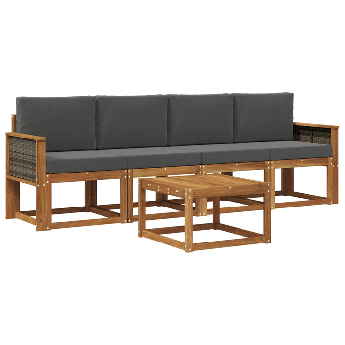 Set de canapele de exterior cu pernă 4 pcs Natural și Antracit WALTI