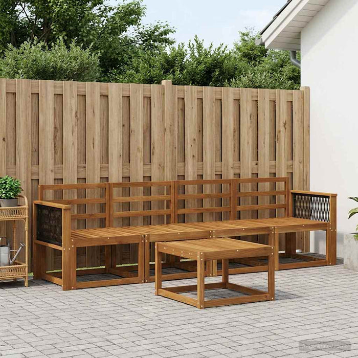 Set de canapele de exterior 4 buc. natural Lemn Solid de Acacia WALTI