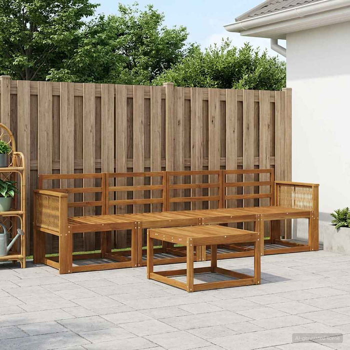Set de canapele de exterior 5 pcs natural Lemn Solid de Acacia WALTI