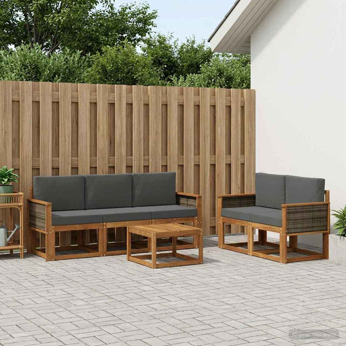 Set de canapele de exterior cu pernă 6 pcs Natural și Antracit WALTI