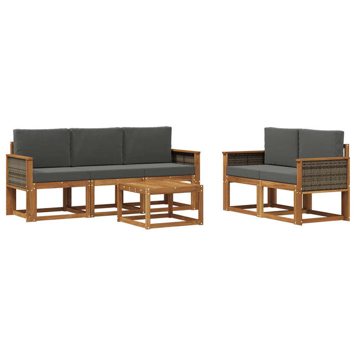 Set de canapele de exterior cu pernă 6 pcs Natural și Antracit WALTI