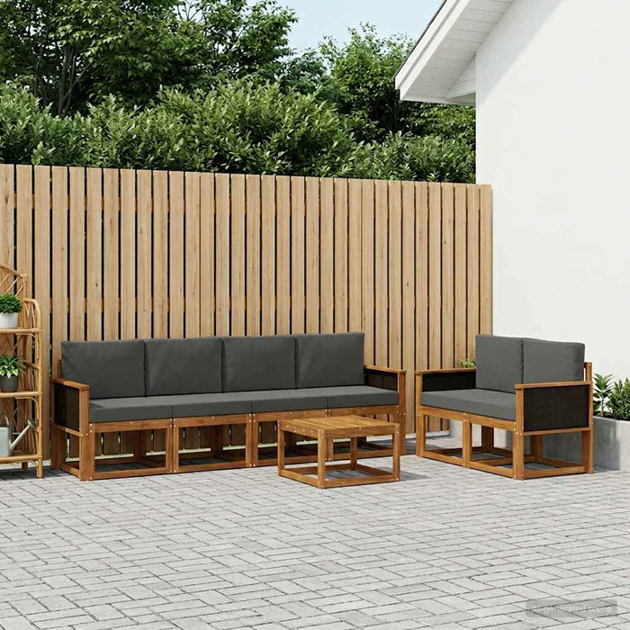 Set de canapele de exterior cu pernă 6 pcs Natural și Antracit WALTI