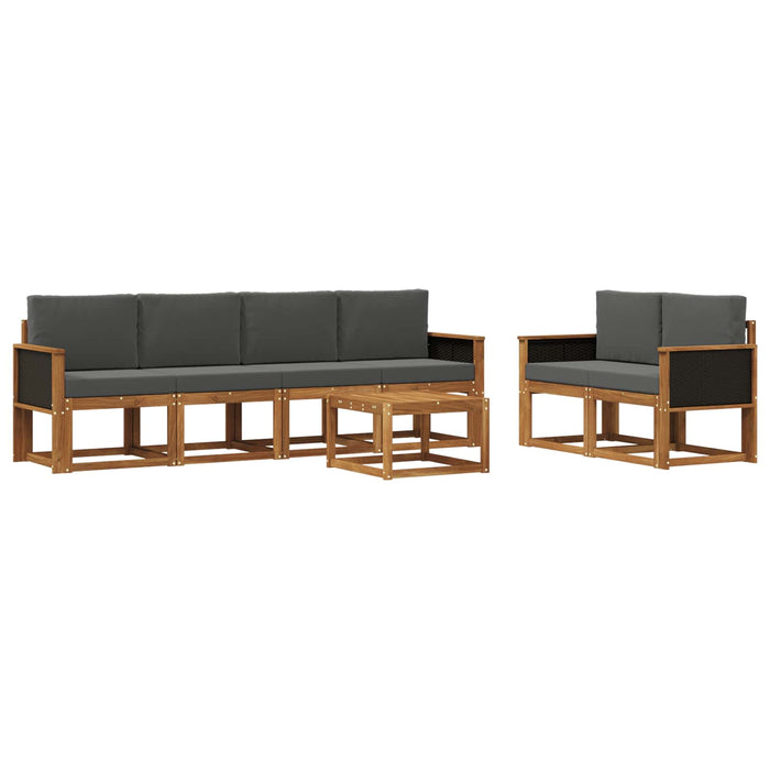 Set de canapele de exterior cu pernă 6 pcs Natural și Antracit WALTI