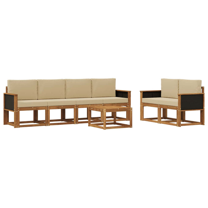 Set de canapele de exterior cu pernă 6 pcs natural WALTI