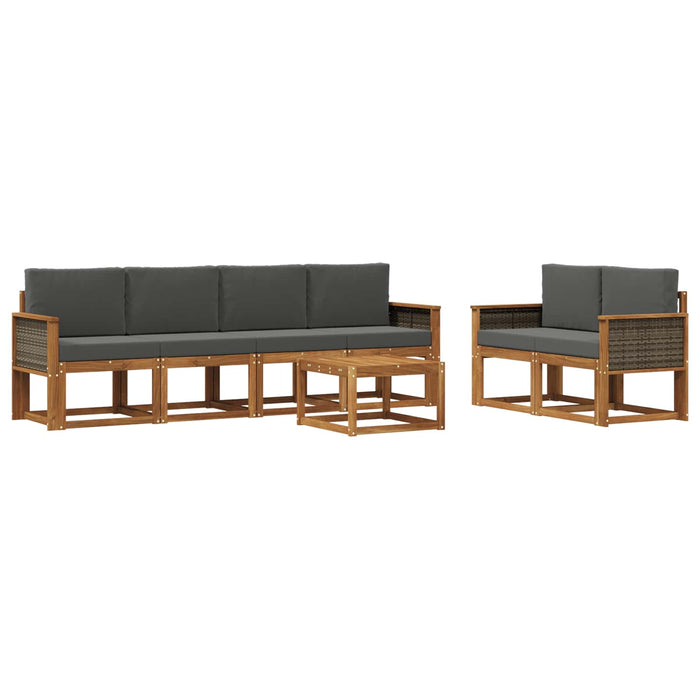 Set de canapele de exterior cu pernă 6 pcs Natural și Antracit WALTI