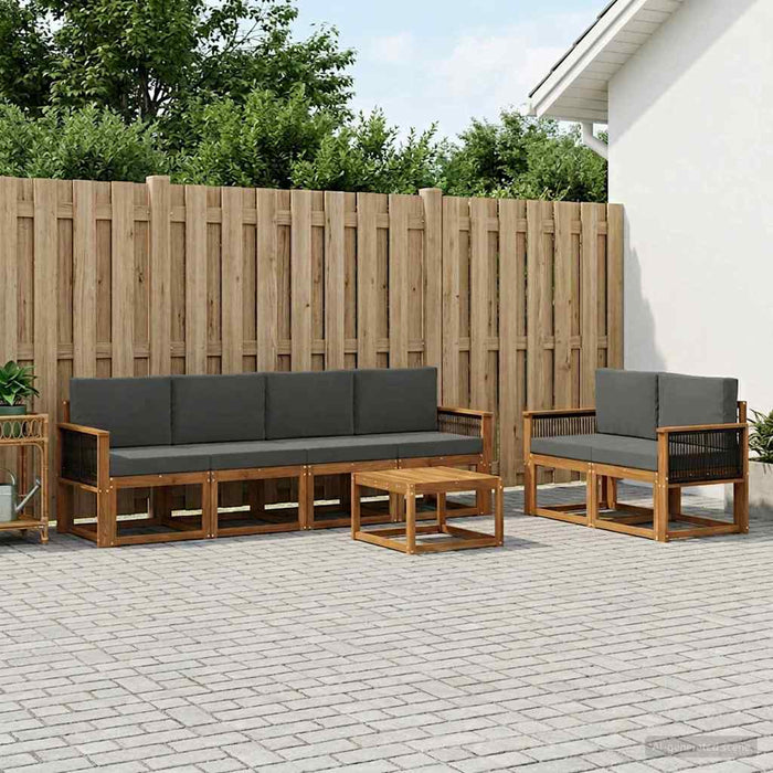 Set de canapele de exterior cu pernă 6 pcs Natural și Antracit WALTI