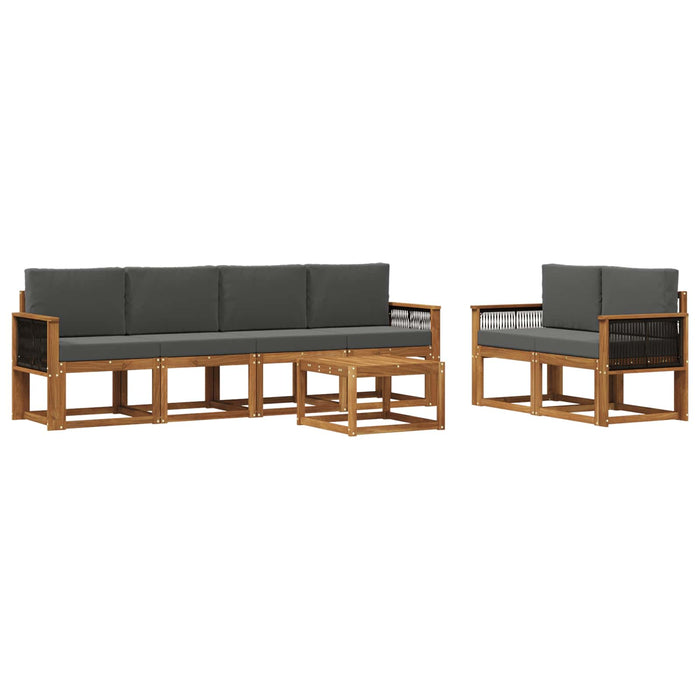 Set de canapele de exterior cu pernă 6 pcs Natural și Antracit WALTI