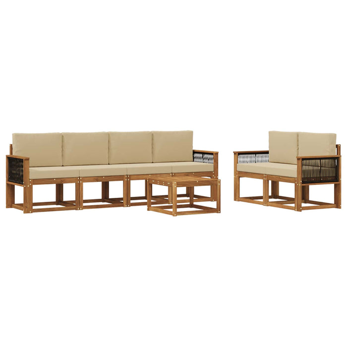 Set de canapele de exterior cu pernă 6 pcs natural WALTI