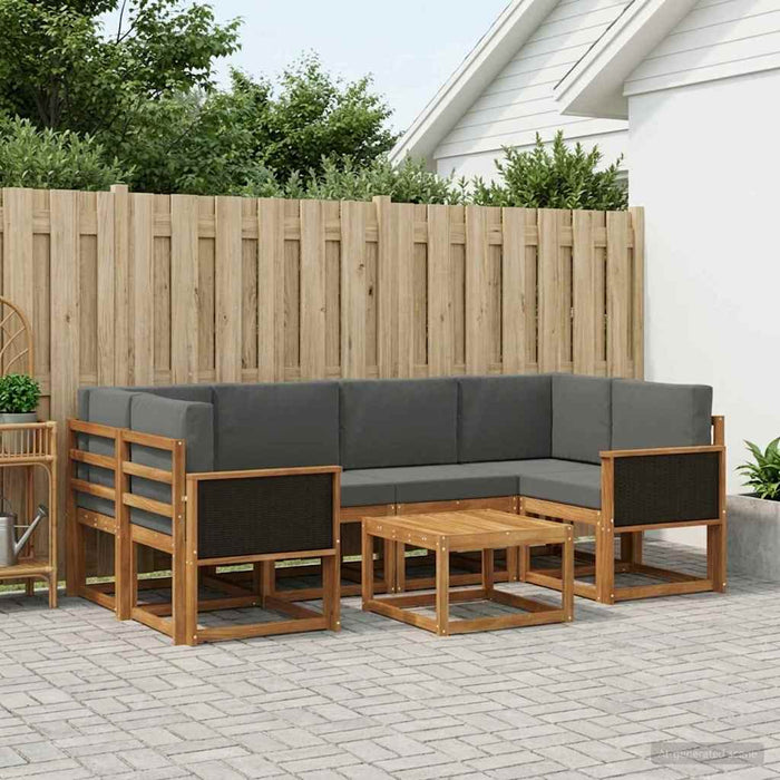 Set de canapele de exterior cu pernă 5 pcs Natural și Antracit WALTI