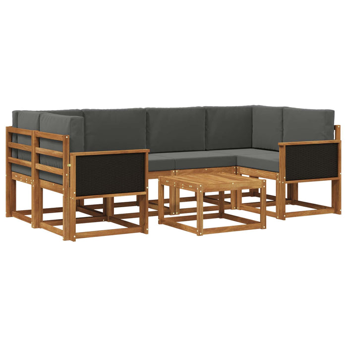 Set de canapele de exterior cu pernă 5 pcs Natural și Antracit WALTI
