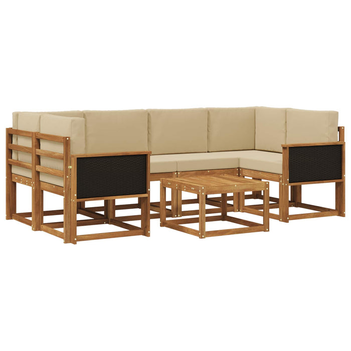 Set de canapele de exterior cu pernă 5 pcs natural WALTI