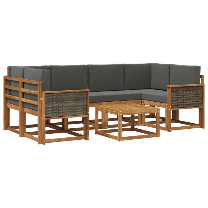 Set de canapele de exterior cu pernă 5 pcs Natural și Antracit WALTI