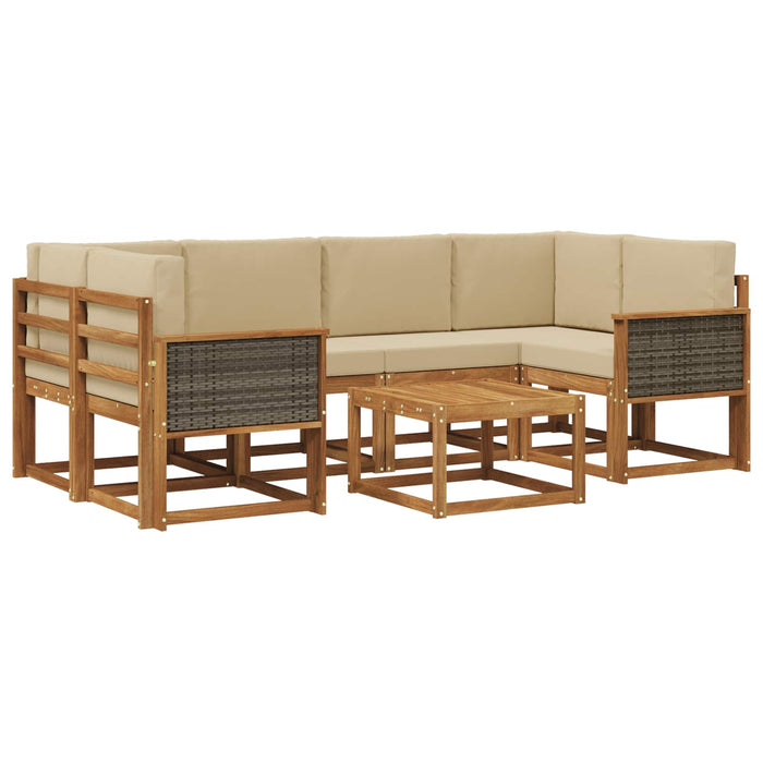 Set de canapele de exterior cu pernă 5 pcs natural WALTI