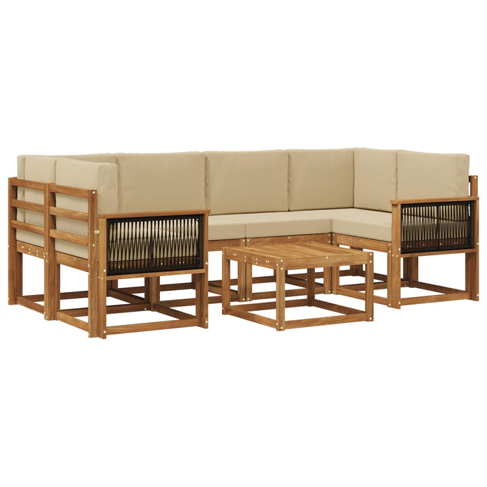 Set de canapele de exterior cu pernă 5 pcs natural WALTI