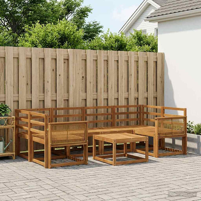 Set de canapele de exterior 7 pcs natural Lemn Solid de Acacia WALTI